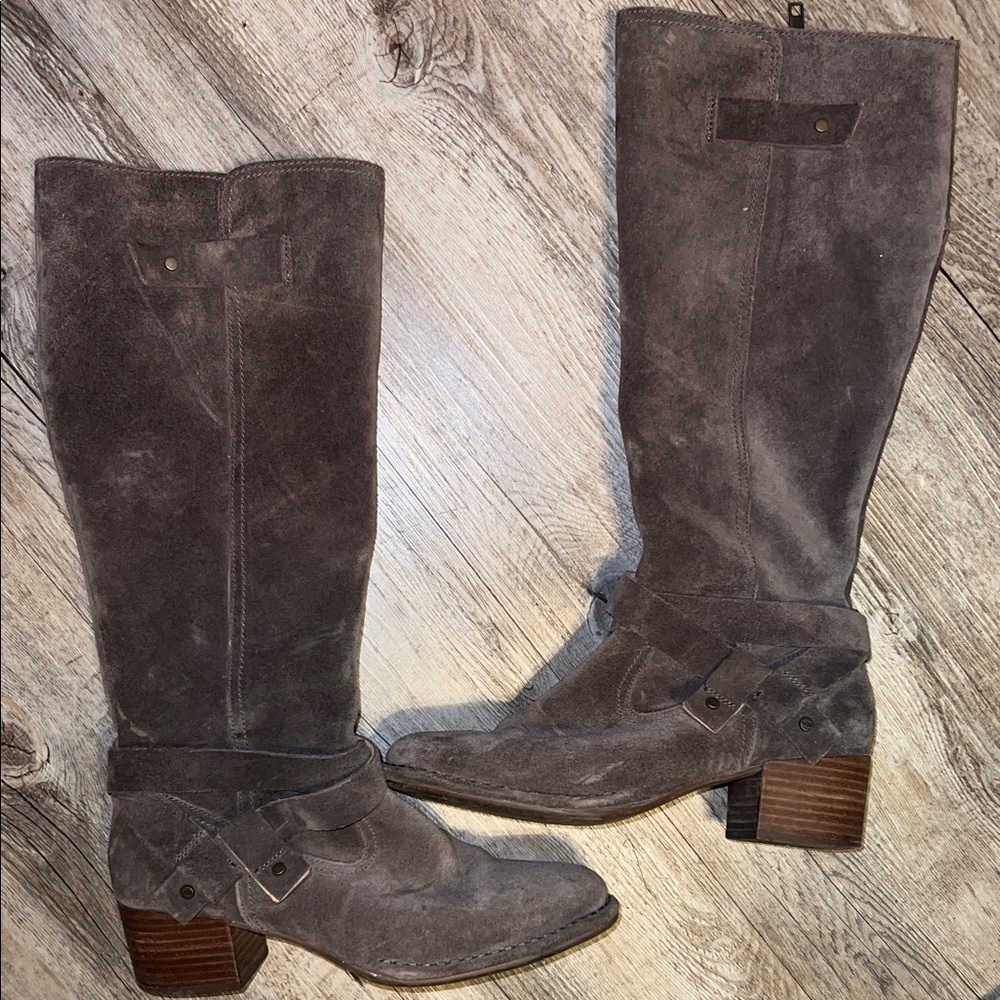UGG Charcoal Suede Heeled Boots